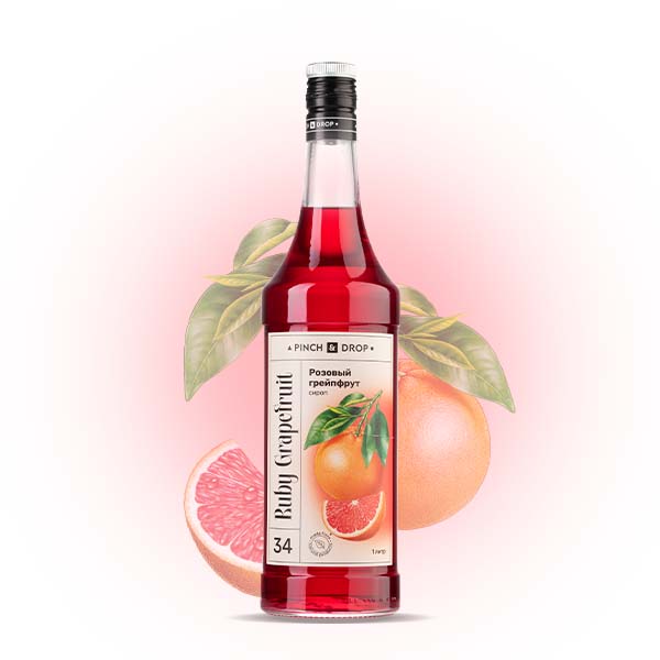 Сироп Розовый Грейпфрут «Pinch&Drop», стекло, 1л, D=85, H=330мм 5035011