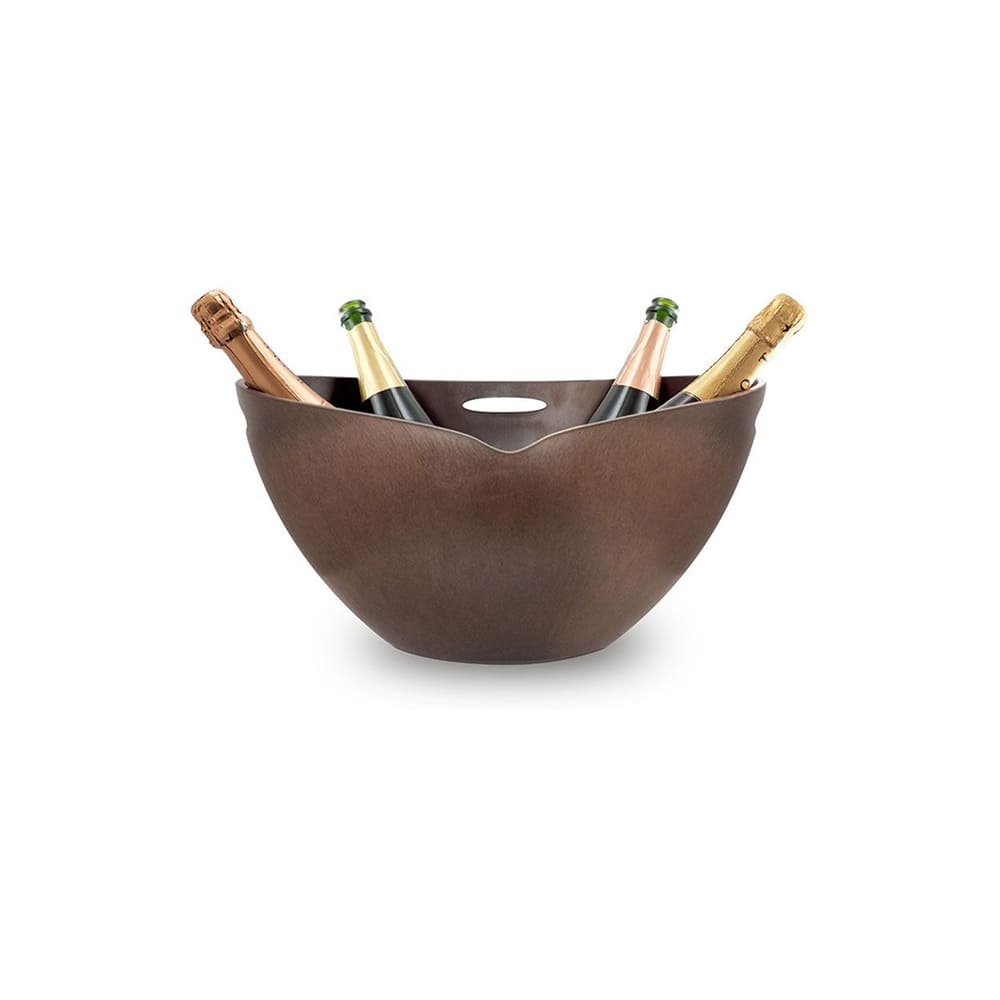Ведро для шампанского «Эбони»;пластик,акрил;D=26,H=21,L=26,B=46см;коричнев.,древесн.