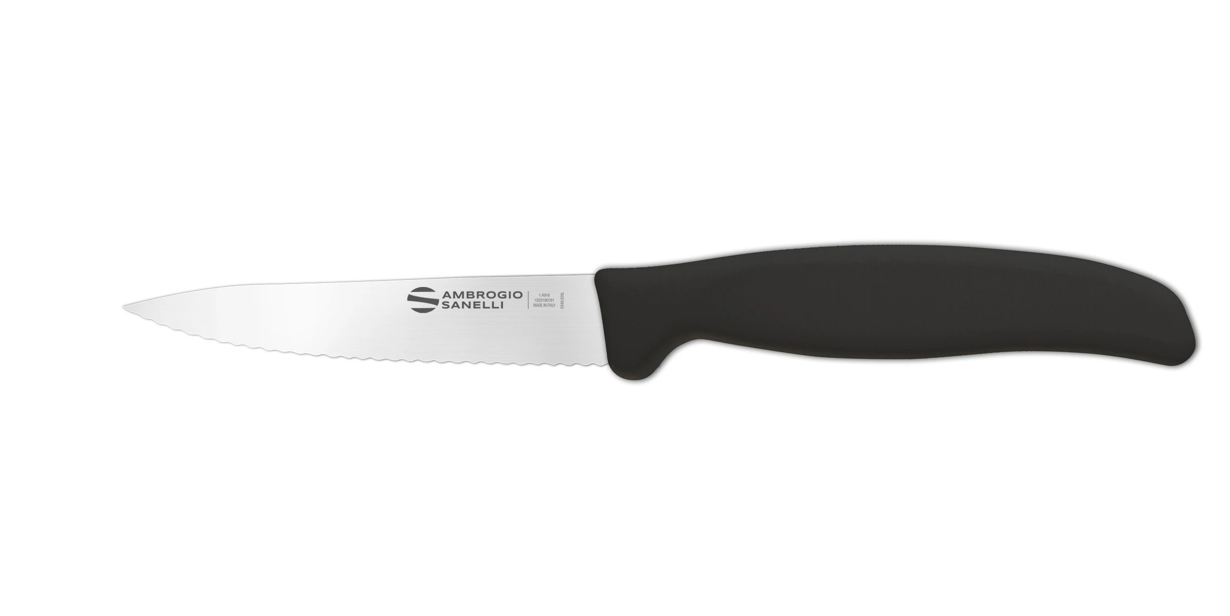 Нож Sanelli Ambrogio серии Supra, ST83009B, для овощей 90 мм, черный