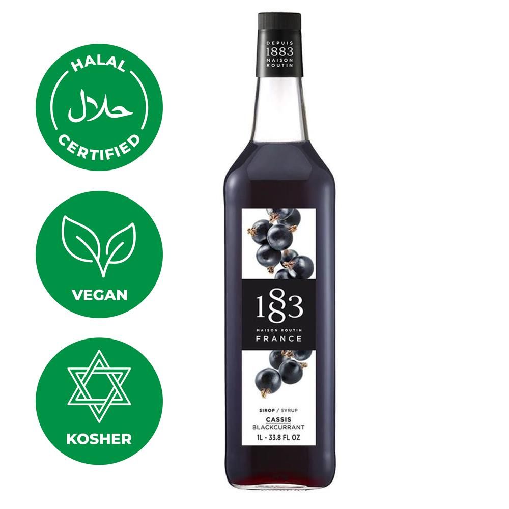 Сироп 1883 Maison Routin Черная смородина (Blackcurrant), 1 л, стекло