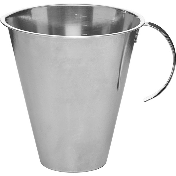 Стакан мерный с ручкой;сталь нерж.;2л;D=17,5,H=18,5см;серебрист.