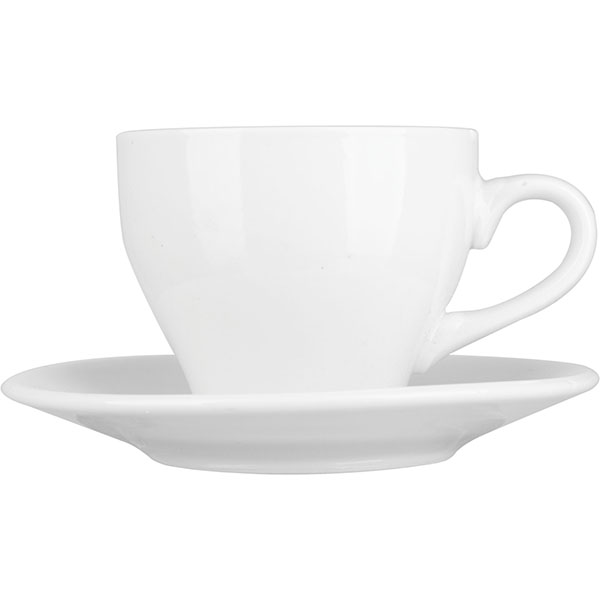 Чайная пара «Коллаж»;фарфор;135мл;D=77/130мм;белый